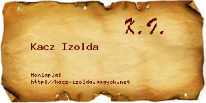 Kacz Izolda névjegykártya